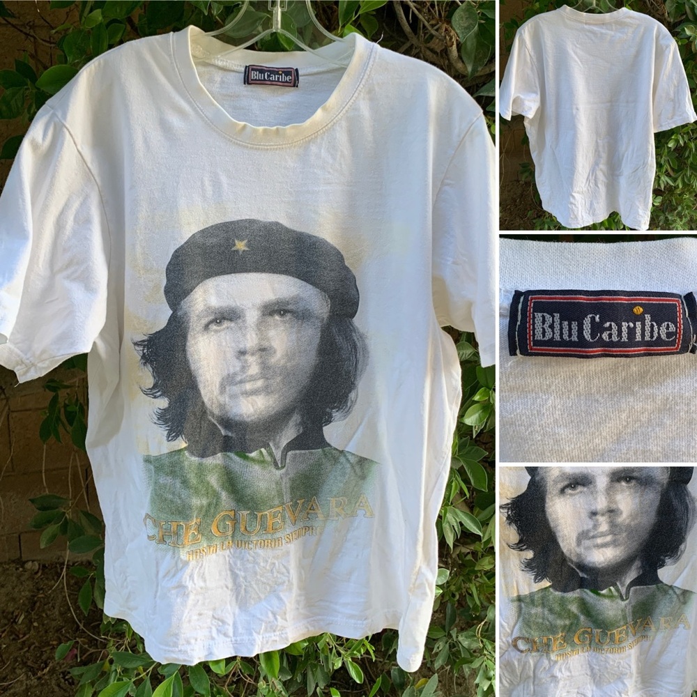 Vintage Che Guevara Hasta La Victoria Siempre T Shirt Blue Caribe Size XL
